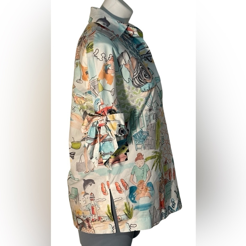 Chicos Bow & Grommet women’s tunic top, size 4, - Picture 3 of 5